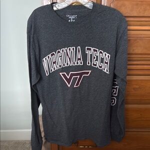 Champion Gray Long Sleeve Tee with Virginia Tech Design